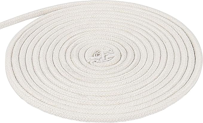 164 Feet 1/4 Inch White Natural Cotton Rope, Cotton Clothesline Rope, All-Purpose Craft Rope for Clothes Hanger, Garden Flower Potted Plants, Laundry Line Dryer, 1 Solid Rope