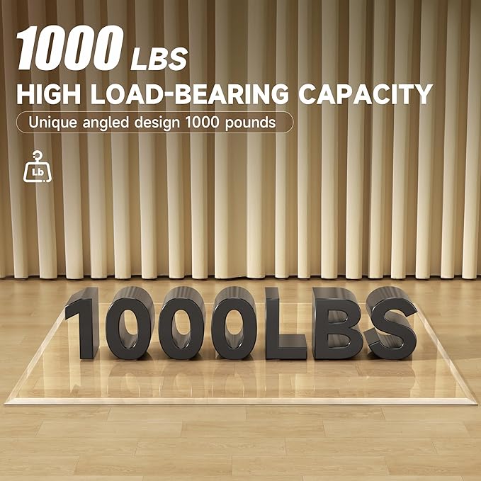 [Tempered Glass] 47“ x 40” Beveled Edge Glass Chair Mat with Polished Edge Clear Office Chair Mat, Glides Smoothly, Suitable for Carpet or Hardwood Floors
