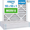 Aerostar 10x10x1 MERV 8, Pleated Air Filter, 10x10x1, Box of 6, Made in the USA
