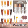 Lifreer Wood Furniture Repair Kit - 40 Pcs Wood Filler, Touch Up Markers with Wax Sticks - for Wood Floors, Stains, Scratches,Tables, Door, Carpenters, Bedposts