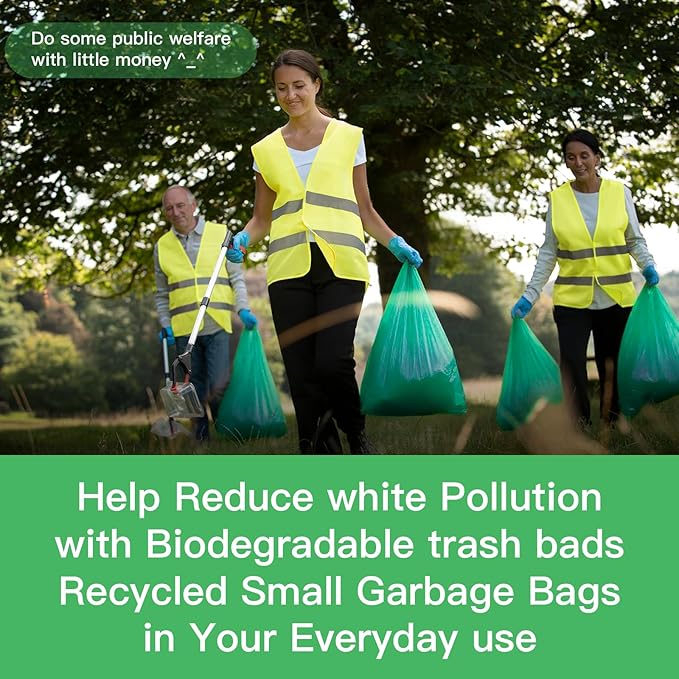 2.6 Gallon Mini Compostable Trash Bag - Small Garbage Bags For Bathroom Can Blue 100 Count 10 Liter Biodegradable Unscented Waste Basket Liners Bathroom Kitchen Office Strong Thick Inwaysin