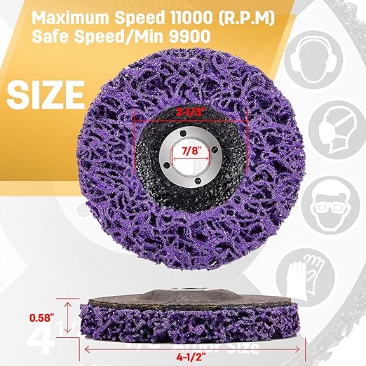10 Pack Strip Discs Rust Remover Wheel Stripping Wheel for Angle Grinder Paint Strip Wheel Quick Abrasive Discs Rust, Oxidation, Paint Remover (4-1/2'' x 7/8'')