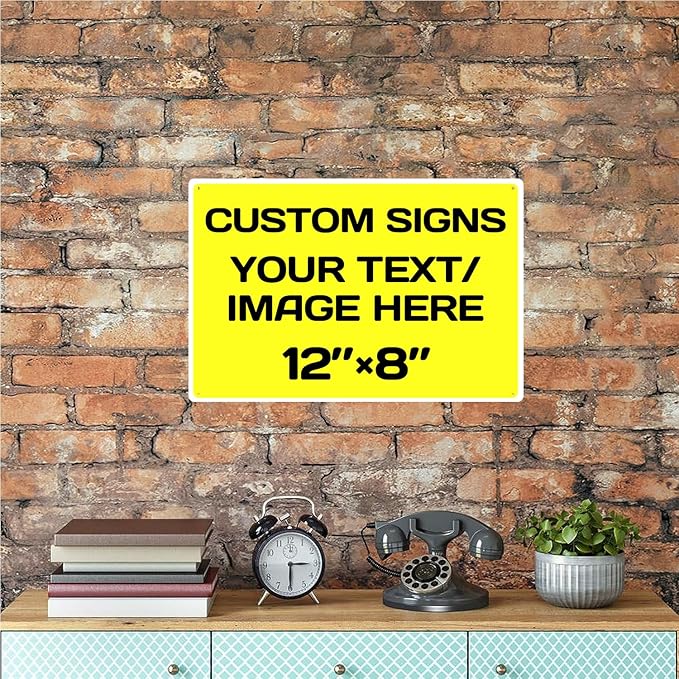 Personalized Aluminum Metal Signs - Weatherproof, Custom Text & Picture, Multiple Sizes, Ideal for Hazards, Gardens, Doors & Businesses