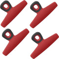 COOK WITH COLOR Wide Heavy Duty Chip Clips, Large Bag Clips for Food Storage, Pack of 4, Red