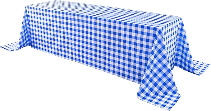 Classic Gingham Buffalo Tablecloth Fabric - Oblong 90x132 Inch Water Proof Checkered Table Cloth for Indoor Outdoor - Table Cover for Birthday, Picnics, BBQs, and Parties