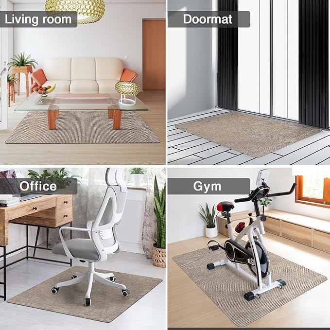 Placoot Desk Chair Mat for Hardwood Floor Corduroy Surface 1/6" Thick 55"x35" Office Chair Mat for Rolling Chairs-100% Large Anti-Slip Backing Under Desk Low-Pile Office Rug Floor Mat for Office/Home