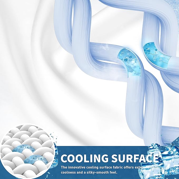 Sunflower Full Chill Soft Cooling Mattress Pad, Full Size, White, Waterproof, Deep Pocket, Machine Washable