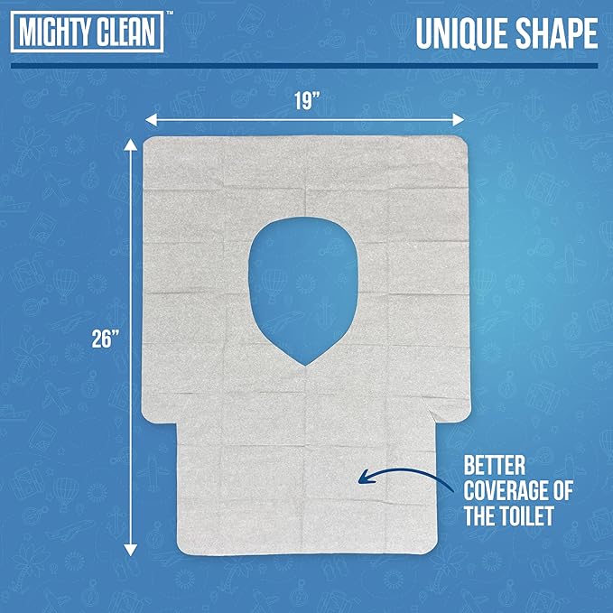 Toilet Seat Covers Flushable (100 Pack) - Upgraded XL Size| Biodegradable Paper Covers for Adults, Kids, Toddlers | Travel Essentials for Public Restroom, Airplane, Camping