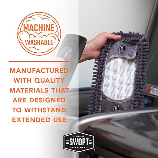 SWOPT 24” Microfiber Dust Mop Refill – Microfiber Cleaning Pads for Use on Wood, Laminate, Tile – Interchangeable with All SWOPT Cleaning Products for More Efficient Cleaning and Storage