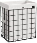 SONGMICS Laundry Hamper, 23.8 Gal. (90L) Laundry Basket, Collapsible Clothes Hamper, Black and White ULCB190W01