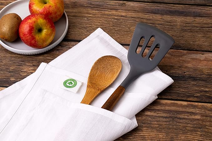 Organic Cotton White Dish Towels - 10 Pack Quick Drying White Kitchen Towels - Lint-Free, Organic Cotton Dish Cloths - Extra Large Highly Absorbent Blank Tea Towels - 27"x27" (White)