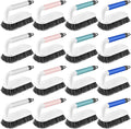 16 Pack Scrub Brush Heavy Duty Cleaning Brushes with Handle Stiff Bristles Scrub Brush Bulk for Shower Bathroom Carpet Kitchen Bathtub Scrubber, Grey, Blue, Green, Pink