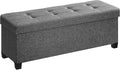 SONGMICS Storage Ottoman Bench, Foldable Foot Rest with Legs, 15 x 43 x 15.7 Inches, End of Bed Bench, Storage Chest, Load up to 660 lb, for Living Room, Bedroom, Entryway, Slate Gray ULSF018G01