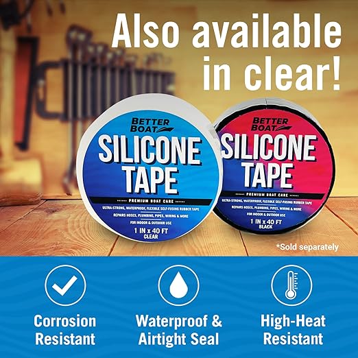 Black Heavy Duty Silicone Tape, Self-Fusing Rubber Hose and Plumbing Water Pipe Repair Seal, Coax Electrical or Waterproof Tape for Leaks, 40ft