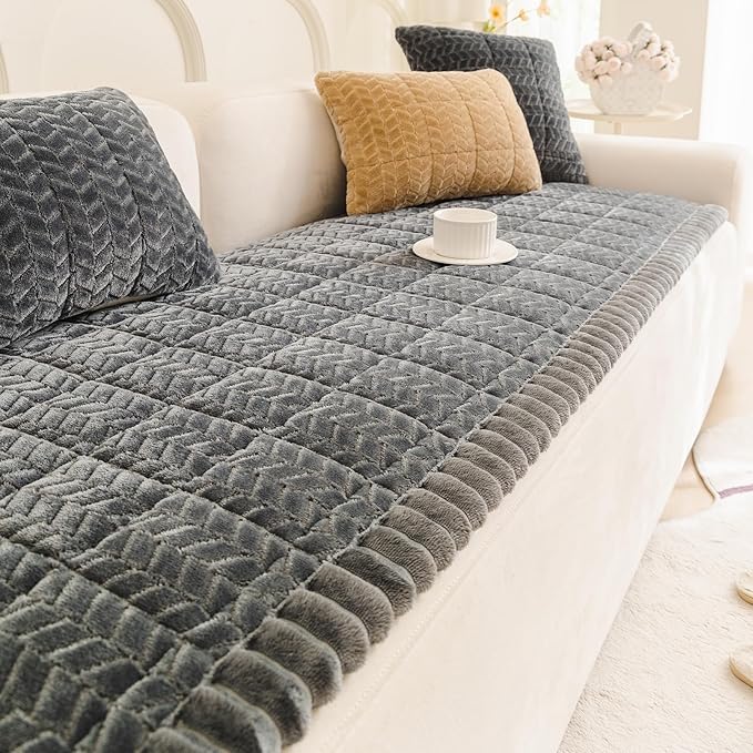Mivnue Pet Couch Cover Protector Sofa Covers for Pets Washable Non Slip Couches and Sofas Dog Mat (Dark Grey, 27.6" x 70.9")