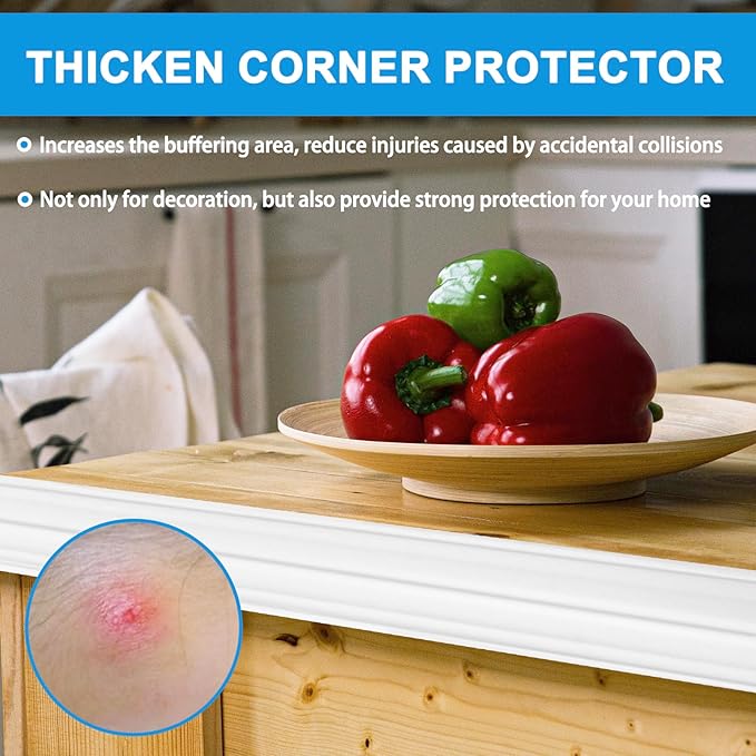 Wall Corner Protector Peel and Stick Corner Trim Molding Flexible Inside & Outside Wall Edge Guard Self Adhesive Moulding Trim for Edge Use, White, 2.3” W x 20’ L