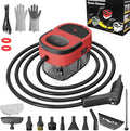 Handheld Steam Cleaner, 2500W High Pressure Steamer for Cleaning, Portable Steam Cleaner with 1.6L Water Tank, 3 Levels Adjustable Handle, Steam Cleaner for Home, Car, Furniture, Bed Bugs (Red)