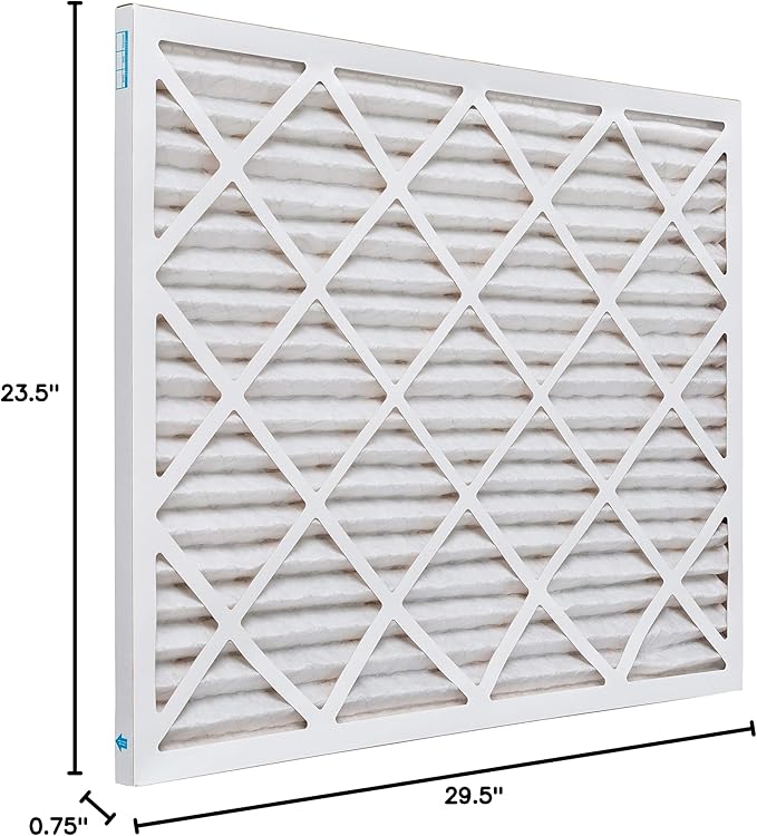 Aerostar 24x30x1 MERV 11, Pleated Air Filter, 23 1/2" x 29 1/2" x 3/4", Box of 6, Made in the USA