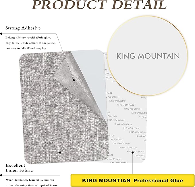 Fine Linen Repair Patches, Self-Adhesive Linen Fabric Patches, 8X11 inch Extra Size, Multi Color, Can be Used for Linen Sofa Repair and Linen Clothes Repair(8" x 11", Light Grey 2.0)