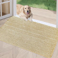 REFETONE Indoor Doormat, Front Door Mat 24"x36" Absorbent Rubber Backing Non Slip Back Door Mats, Washable Low-Profile Inside Floor Mat Door Rugs for Entryway, Resist Dirt Mud Mat for Dogs, Brown