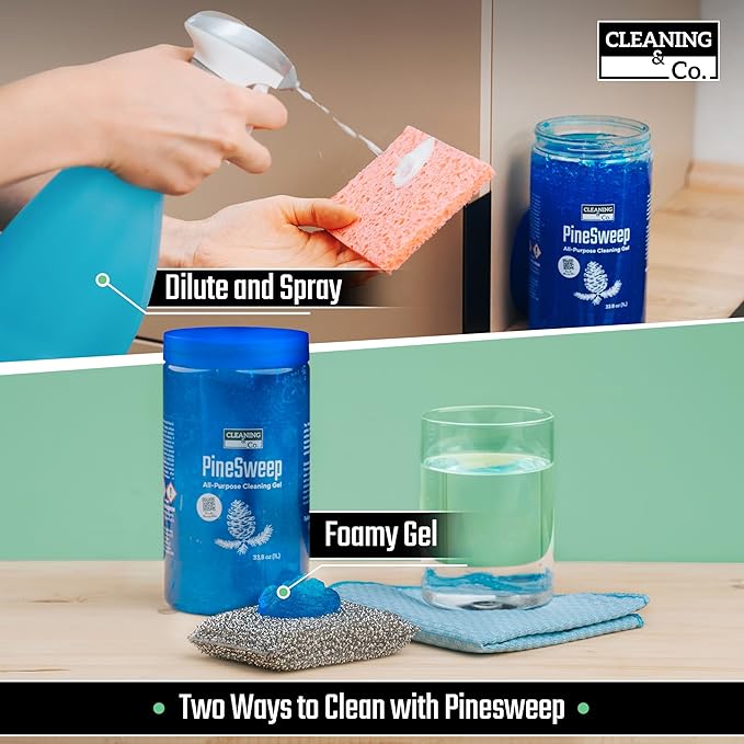 All-Purpose Cleaning Gel with Pine Oil – Multipurpose Household Cleaner for Bathroom, Kitchen, Floors, Laundry & More, 33.8 Fl Oz