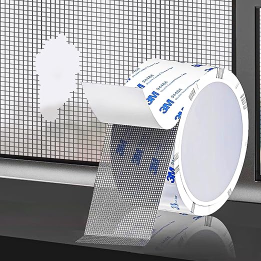 Super Strong Adhesion Screen Repair Tape Replacement Kit, Made of 3M, Screen Tape Mesh Repair for Window Screen and Screen Door Tears Holes, Grey 1.97In X 6.57Ft