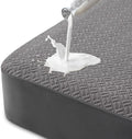 Hanherry 100% Waterproof Mattress Protector California King Size - Grey, Mattress Pad Cover 3D Air Fabric Cooling Smooth Soft Breathable Noiseless, 8''-21'' Deep Pocket