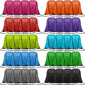Shappy 100 Pieces Drawstring Bag Gym Portable String Sack Backpacks Polyester Blank Cinch Drawstring Bags for Sports Travel DIY Gift Storage Set, 10 Colors