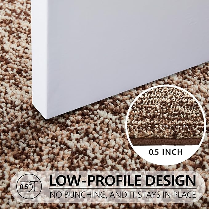 REFETONE Indoor Doormat, Front Door Mat 20"x32" Absorbent Rubber Backing Non Slip Door Mats, Washable Low-Profile Inside Floor Mat Door Rugs for Entryway, Resist Dirt Mud Mat for Dogs, Coffee/Brown