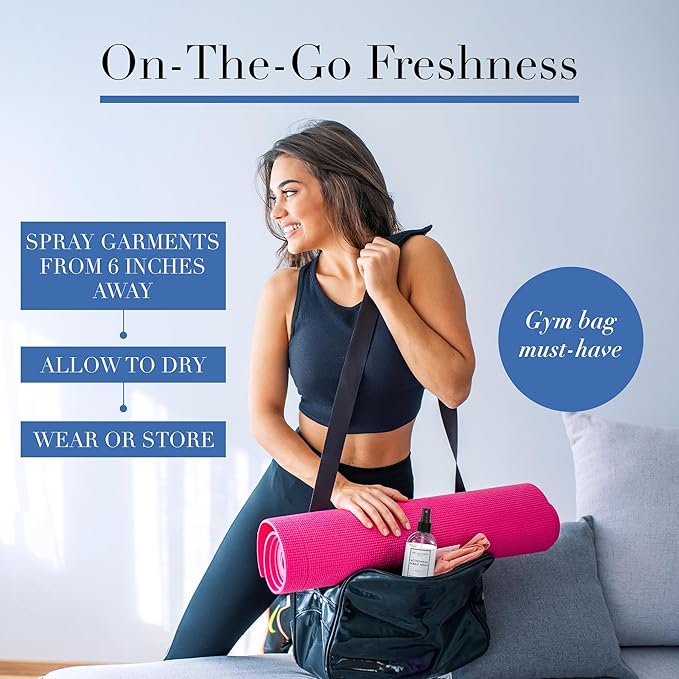 The Laundress Activewear Fabric Refresher Spray, 8 Oz, Marine Fragrance, Bright, Energetic, Odor Freshener for Performance Gear, Towels, Tote Bags, Sneakers & Yoga Mats, 48 Hours* Fragrance