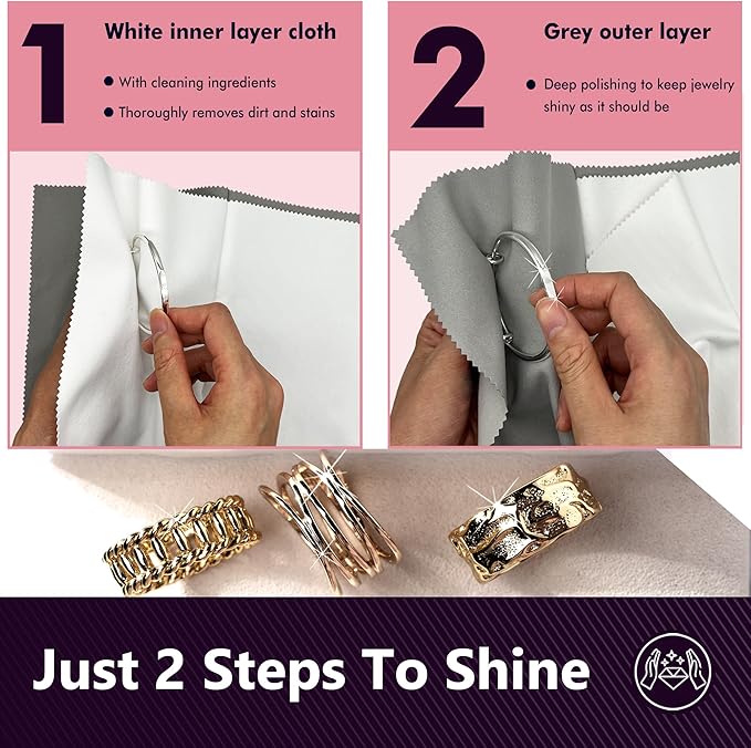 4 PCS Silver polishing Cloth,Jewelry Cleaning Cloth for Sterling Silver, Multi-Layer Silver Jewelry Cleaner Cloth Keep Jewelry Cleaning and Shiny (11'' x 14''*1Pcs, 6'' x 8''*3Pcs) (4PCS)