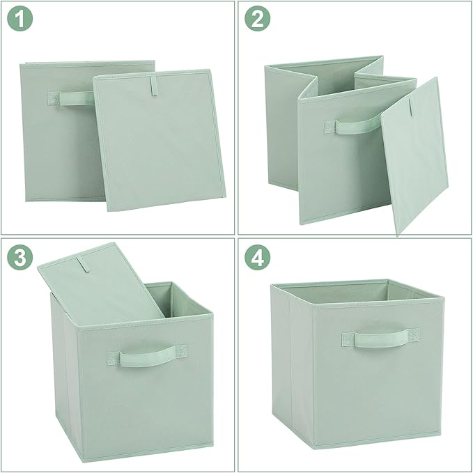 Stero 13x13x13 Inch Fabric Storage Bins 6 Pack Fun Colored Durable Storage Cubes with Handles Foldable Cube Baskets for Home, Kids Room, Closet and Toys Organization Multi Colors