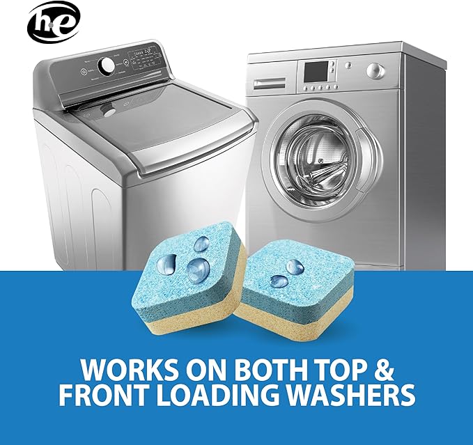 SANI 360° Washing Machine Cleaning tablets, 12 pack is Formulated with Enzyme, Deep Cleans and Deodorizes Front and Top Loading Washers use up to 1 year supply Lemon Scent
