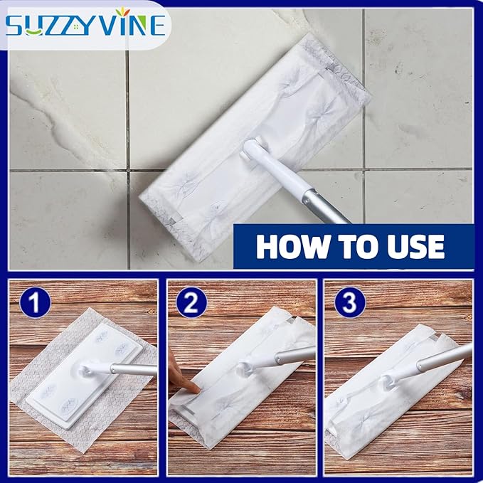 SUZZYVINE Dry Sweeping Cloths Dry Pads Refills 80 Count Dry Mop Refills for Floor Mopping and Cleaning, Dry Sweeping Cloths Dry Floor Cloths, Unscented, 7.87"x11.81" (80 Count)