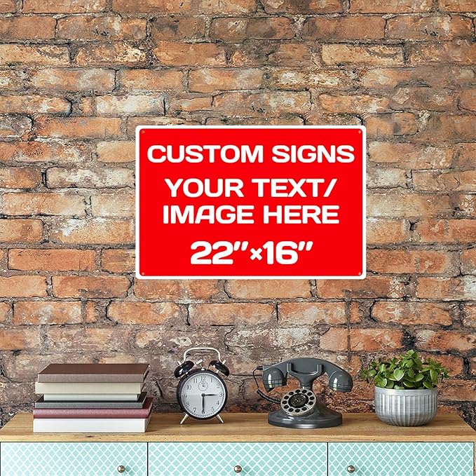 Personalized Aluminum Weatherproof Metal Sign - Multiple Sizes, Custom Text and Picture - Hazard, Garden, Custom Door Sign