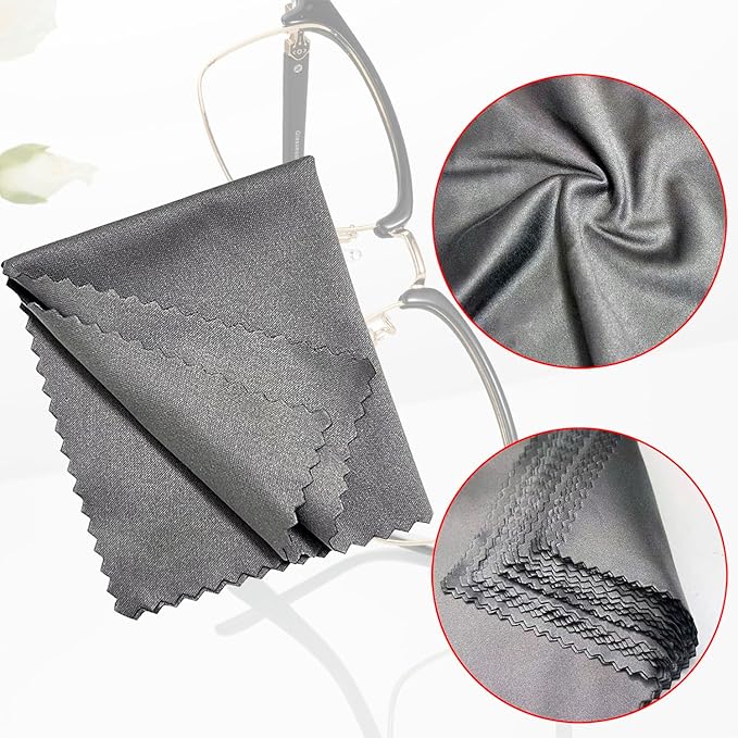 Microfiber Cleaning Cloths (30 Pack), 6x7 Inch – Soft Lens & Glasses Cleaning Cloth for Eyeglasses, Camera Lenses, Screens, and All Delicate Surfaces