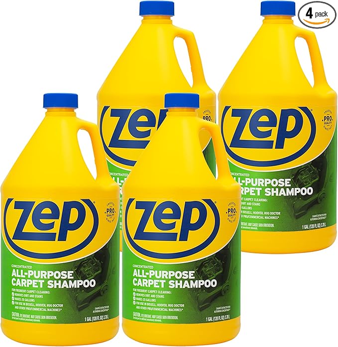 ZEP All-Purpose Carpet Shampoo Concentrate 128 ounce ZUCEC128 (Case of 4)