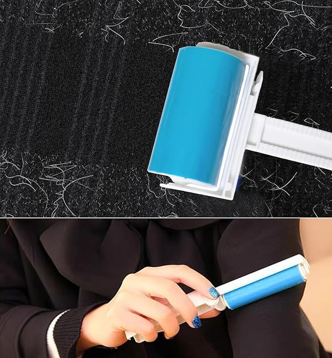 Reusable Portable Lint Roller 4 Pack, Washable Sticky Lint Roller Travel Pet Hair Remover Brush Include Medium/Mini Size Cleaner for Clothes, Cat Dog Hair, Funiture