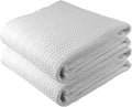 GILDEN TREE Waffle Bath Sheet Large Bath Towels Quick Dry Thin Body Towels, 40x80 Oversized Bath Towels for Adults, 2 Pack Bath Sheet Set, Classic Style (White)