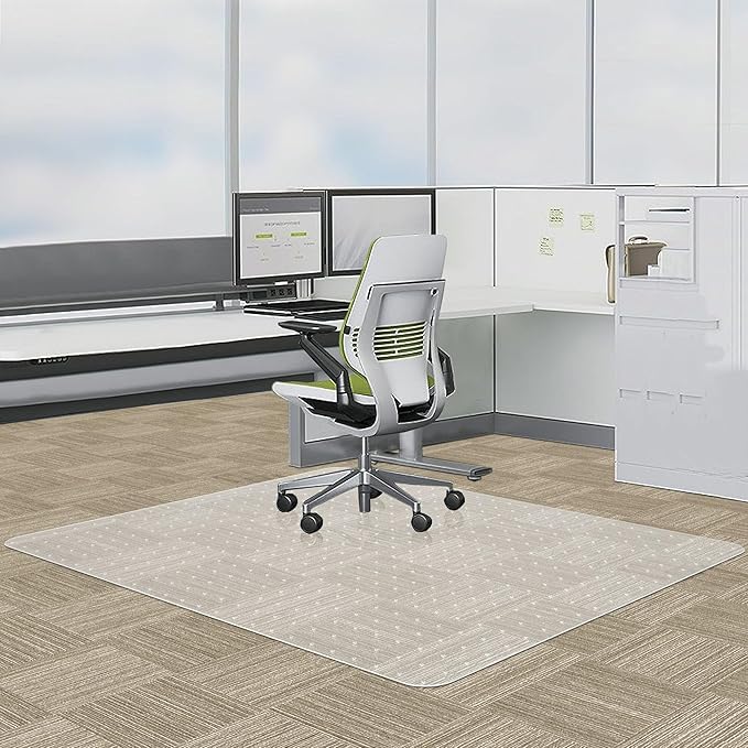Large Chair Mat for Carpet, Easy Glide Plastic Carpet Floor Protector Mat for Office Chairs for Work & Home
