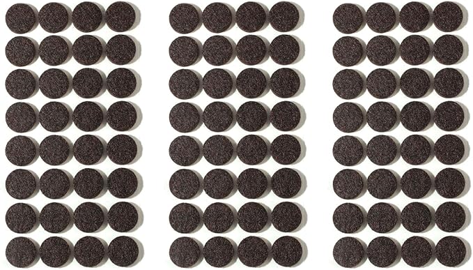 Furnigear Felt Furniture Pads for Hardwood Floors - Self Adhesive Chair Felt Pad, Floor Protector for Furniture Feet, Furniture Sliders Moving Furniture Smoothly, Anti Scratch 96 Pcs 3/4" Round Brown