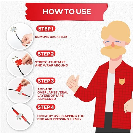 XFasten Self-fusing Silicone Tape Pro, Red, 1.5-Inch x 15-Feet, 30mils Extreme Stretch and Seal Plumbing Tape for Leaky Pipes, Tool Grip, Electrical Wires, PVC Pipe Leak Repair, Non-Reactive