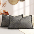 ZWJD 12x20 Pillow Covers Set of 2 Soft Polyester Textured Pillow Covers with Stylish Flange Edge Cozy Farmhouse Throw Pillows for Couch Bed Sofa Living Room