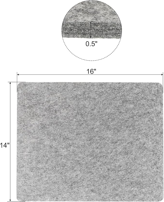 PATIKIL Wool Pressing Mat, 16" x 14" Wool Ironing Pad Blanket 0.5" Thickened Heat Resistant Quilting Ironing Pad for Quilters Sewing Craft, Grey