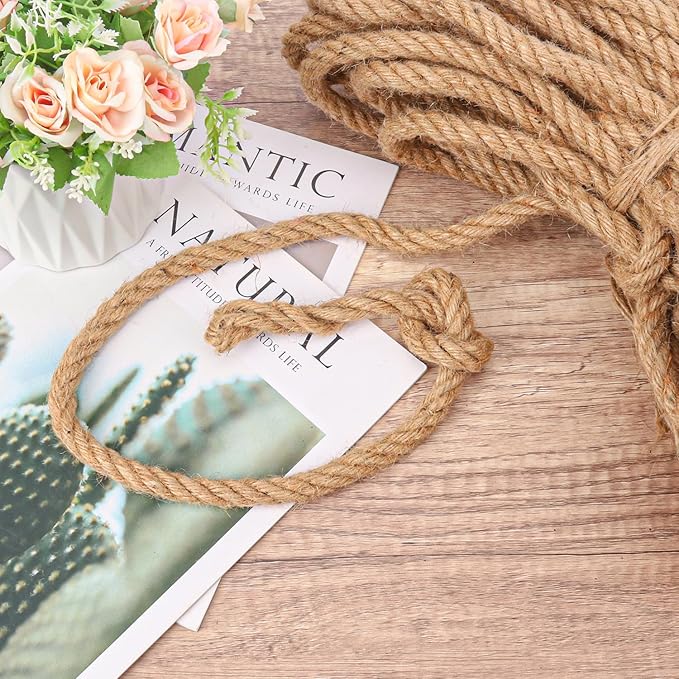 1/2 inch Hemp Rope, 164 Feet Twisted Manila Rope for Scratching Posts, Camping, Garden, Crafts, DIY Projects