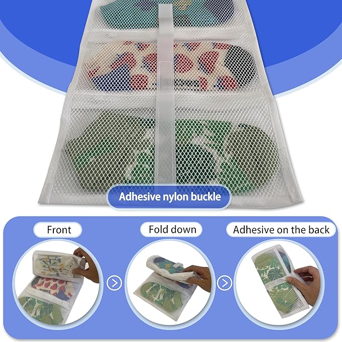 Mesh laundry bags for washing machine, can wash 10 pairs of socks, maintain shape, keep one pair,Laundry room organization suitable for socks and small items, 2pcs (Large)