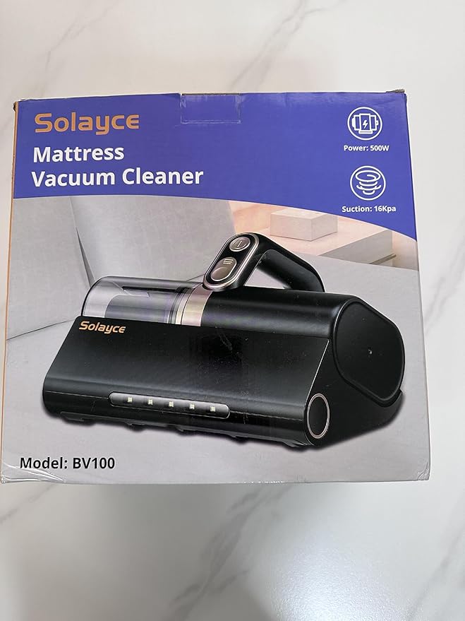 Bed Vacuum Cleaner, 16Kpa Suction 500W Powerful Double Cup Mattress Cleaner, Mattress Vacuum Cleaner with Dust Sensor, Ultrasonic & Heating Tech, HEPA Filter（Corded）