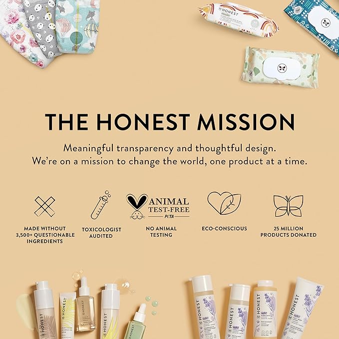 The Honest Company Nourish and Cleanse Naturally Scented Wipes Cleansing Multi-Tasking Wipes 99% Water Plant Based Hypoallergenic Sweet Almond 60 Count