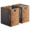 Retro Office Trash Can, Iron and Wood Combination Bedroom Garbage Can, Rectangular Design Wastebasket with Handle, Industrial Style Trash Can for Home Office, 11.02" X 7.87" X 11.81" 4.5 Gallon (2)
