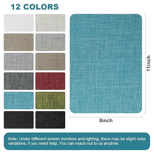 J.CARP 2Pcs Linen Repair Patches, Large Self-Adhesive Fabric Patch for Sofas, Couch, Furniture, Car Seats (8 * 11 inches-2PCS Blue)